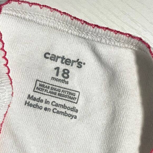 Carter's Girl Cupcakes & Donuts Long Sleeve Fleece Bottoms Pajama Set 18M - Picture 3 of 5